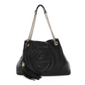 Gucci Pebbled Calfskin Medium Soho Chain Shoulder Bag Black