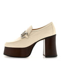 Gucci Malaga Kid Horsebit Platform Loafers 35 Mystic White