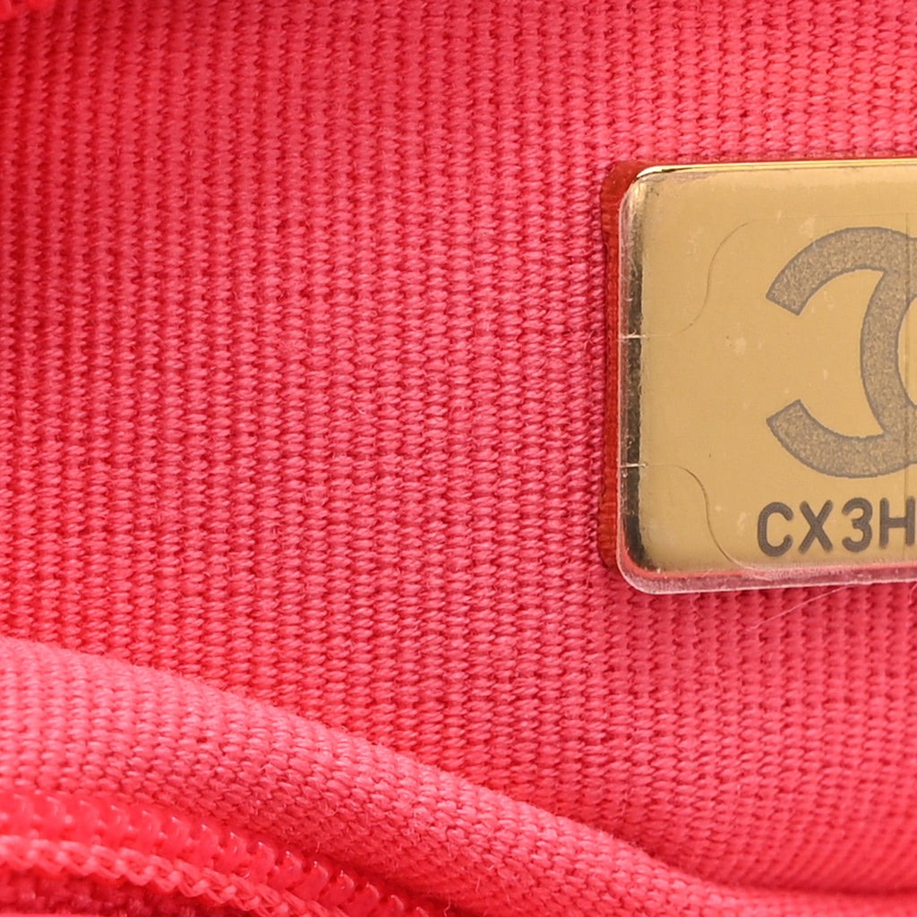 Chanel Lambskin Quilted Resin Chain Around Backpack Pink