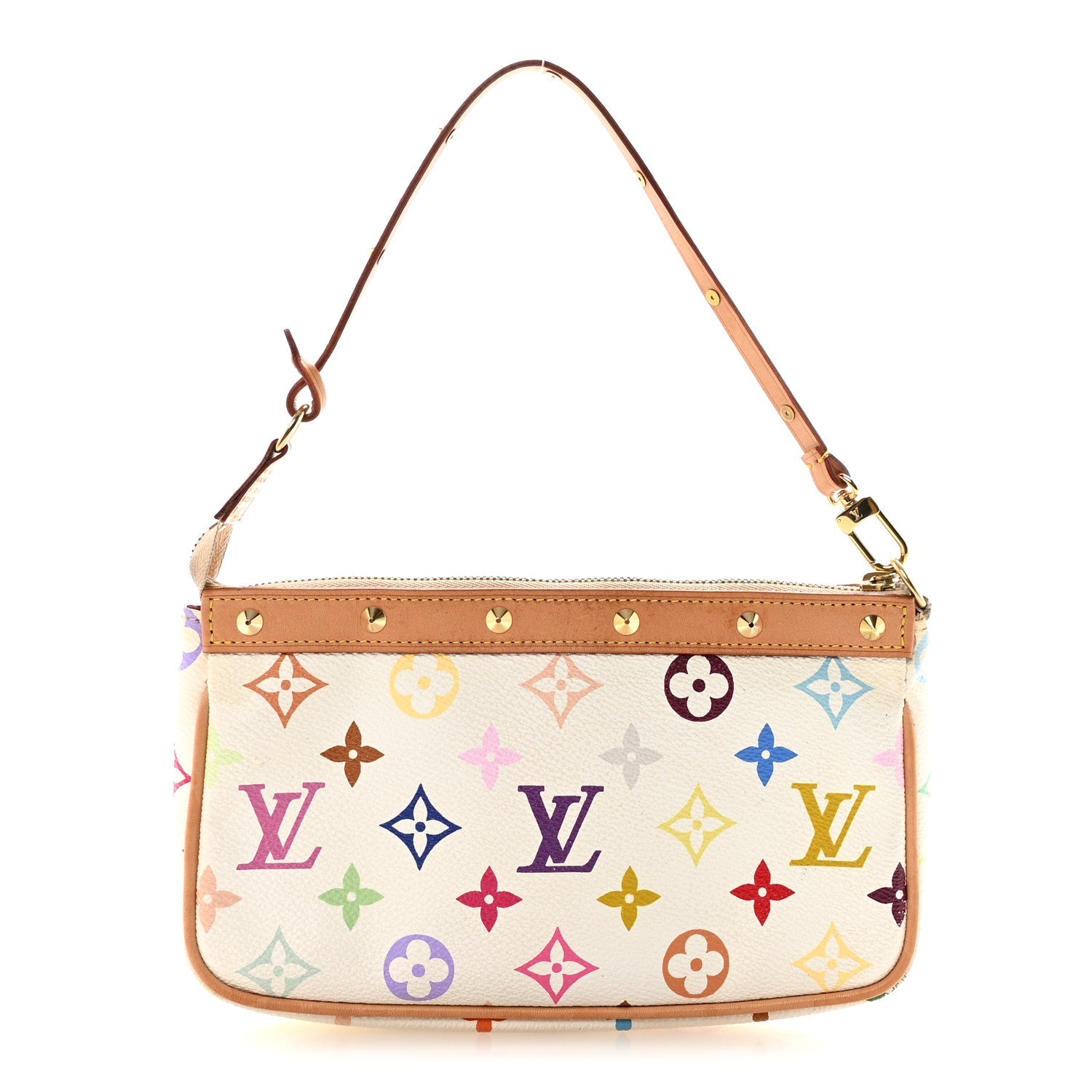 Louis Vuitton Monogram Multicolor Pochette Accessories White