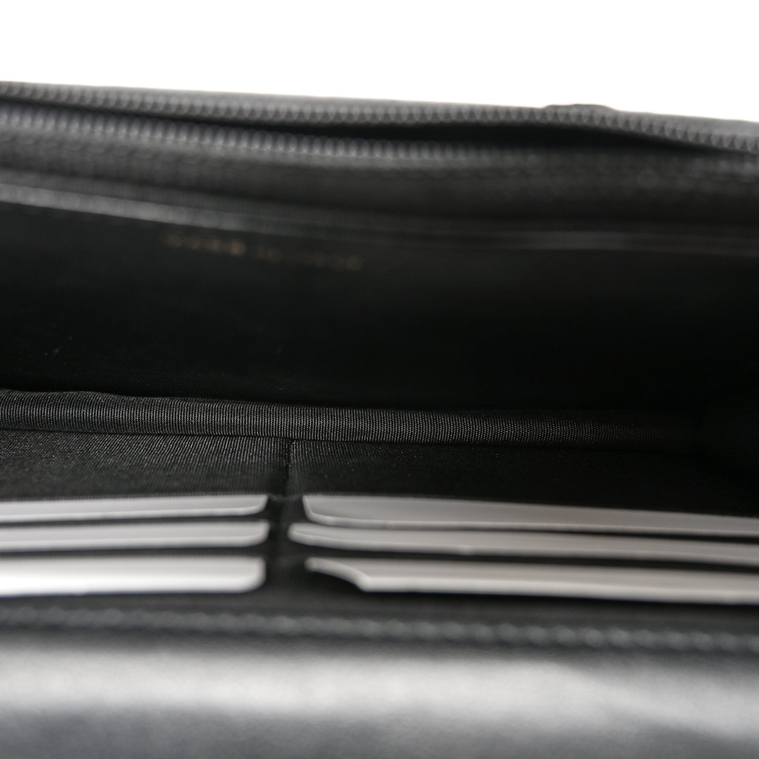 Chanel Calfskin Elaphe Double Chevron Mini Wallet On Chain WOC Black