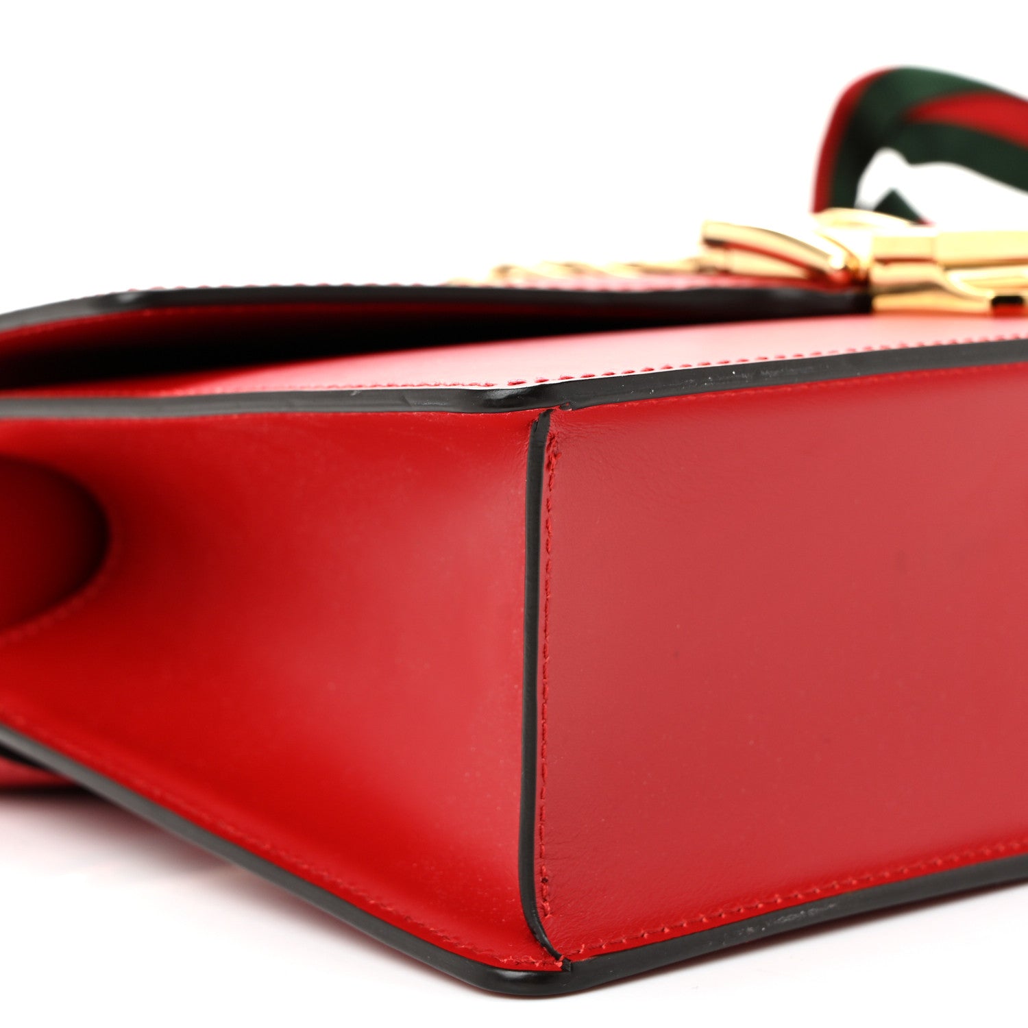 Gucci Calfskin Small Sylvie Shoulder Bag Hibiscus Red
