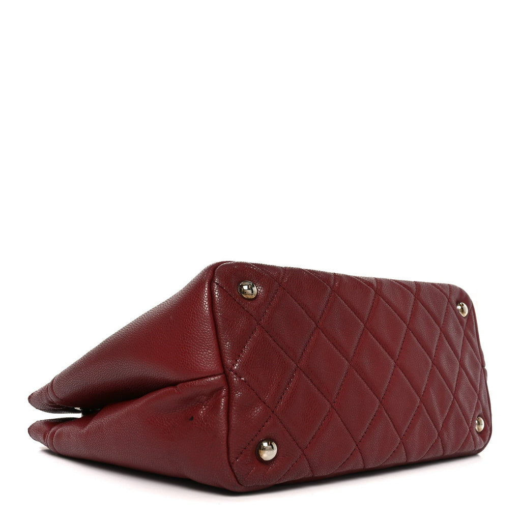 Chanel Caviar Quilted Large Timeless CC Soft Tote Dark Red