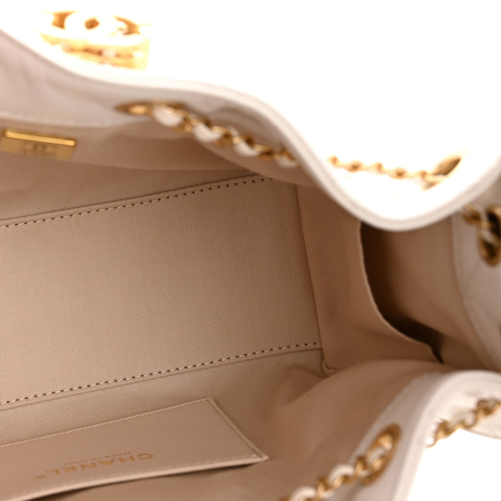 Chanel Caviar Quilted Mini Chanel 25 Handbag White