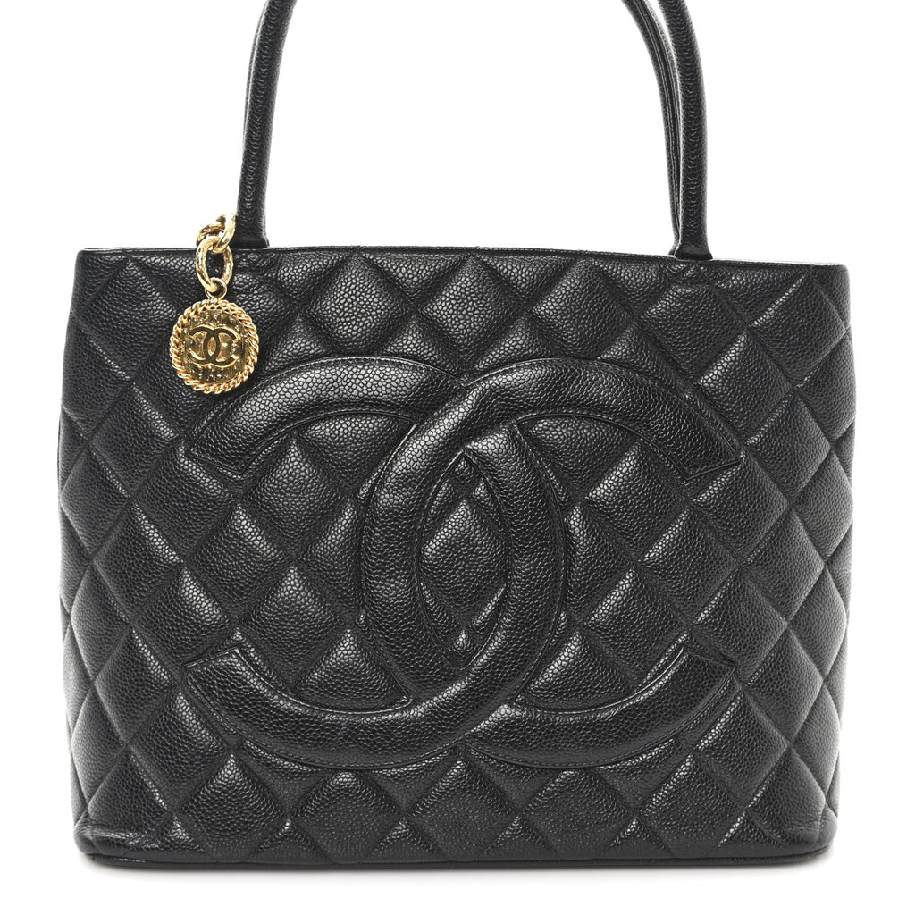 Chanel Caviar Quilted Medallion Tote Black