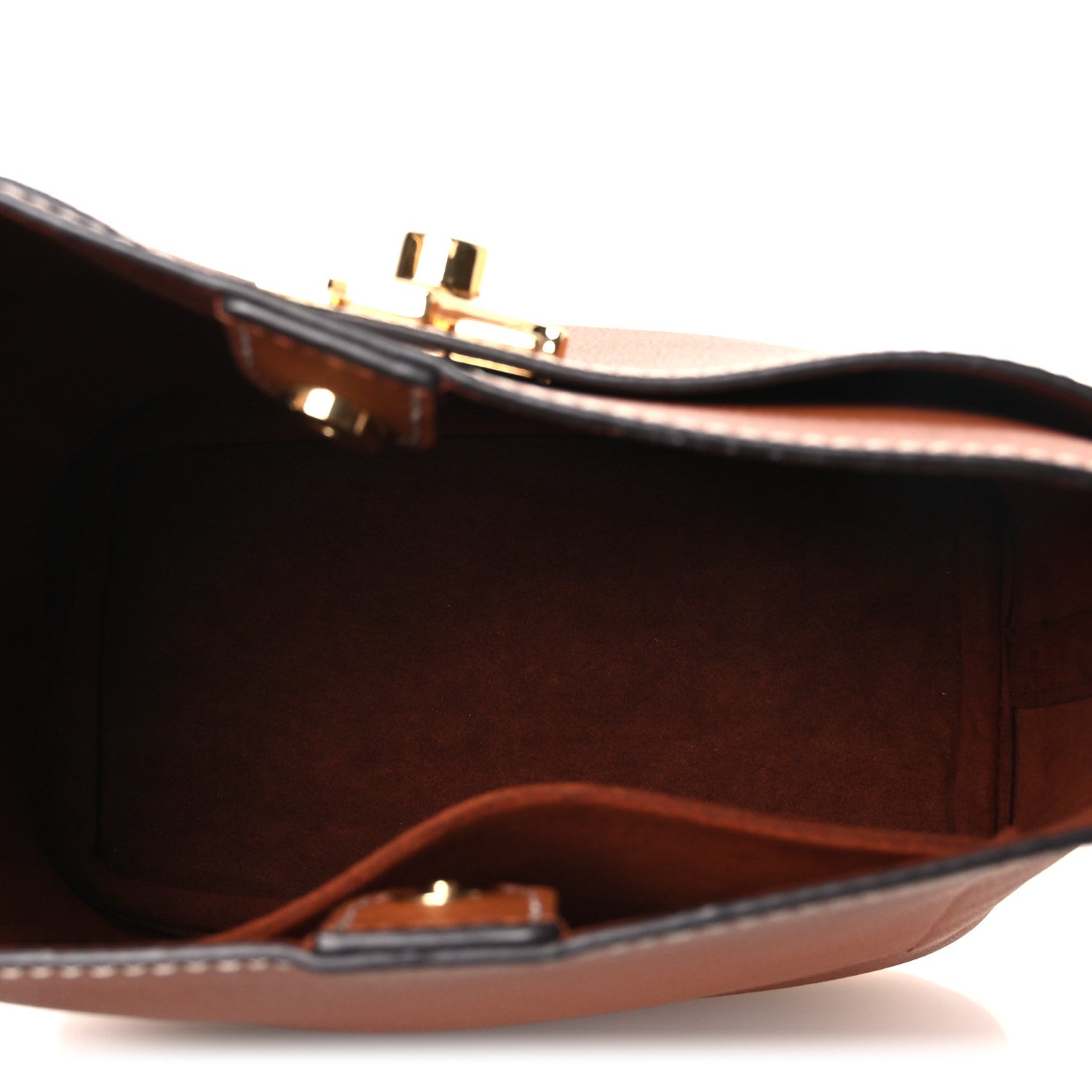 Louis Vuitton Calfskin Lock and Walk Bucket Cognac