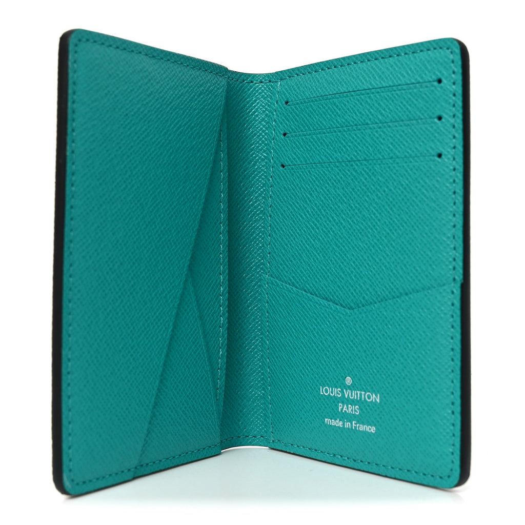 Louis Vuitton Monogram Eclipse LV Graffiti Pocket Organizer Green Lights