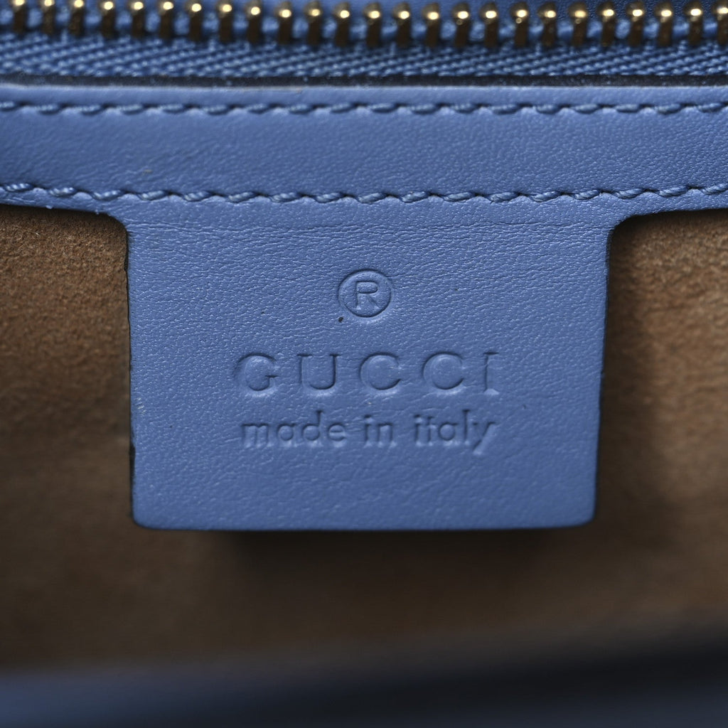 Gucci Calfskin Small Sylvie Shoulder Bag Clear Sky Blue