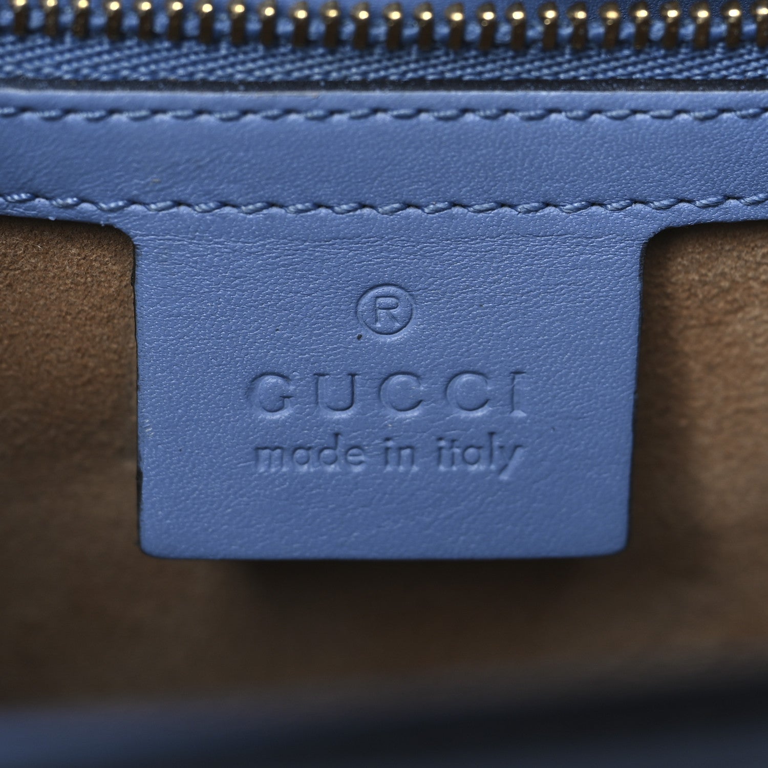 Gucci Calfskin Small Sylvie Shoulder Bag Clear Sky Blue