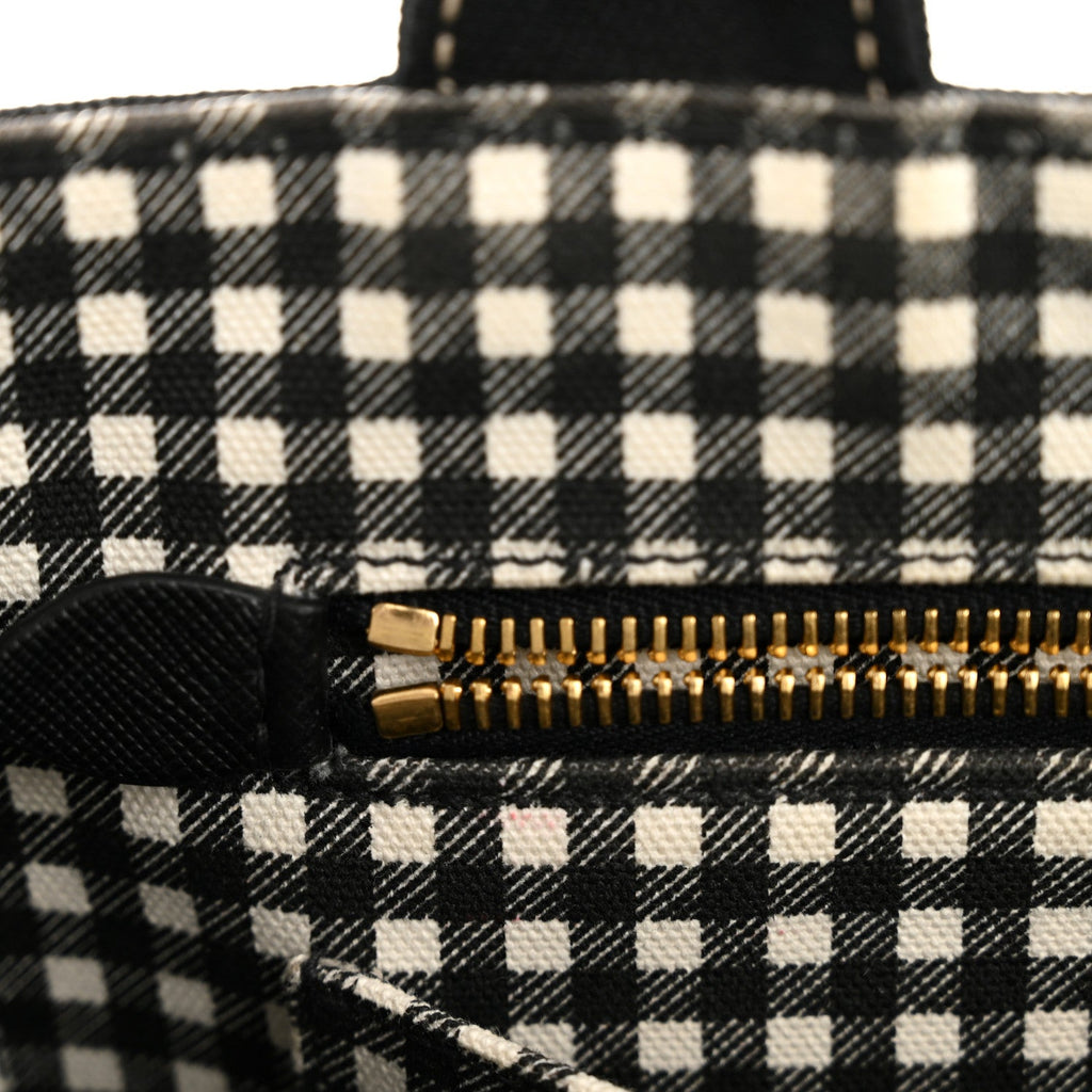 Prada Canapa Small Logo Tote Black Talco