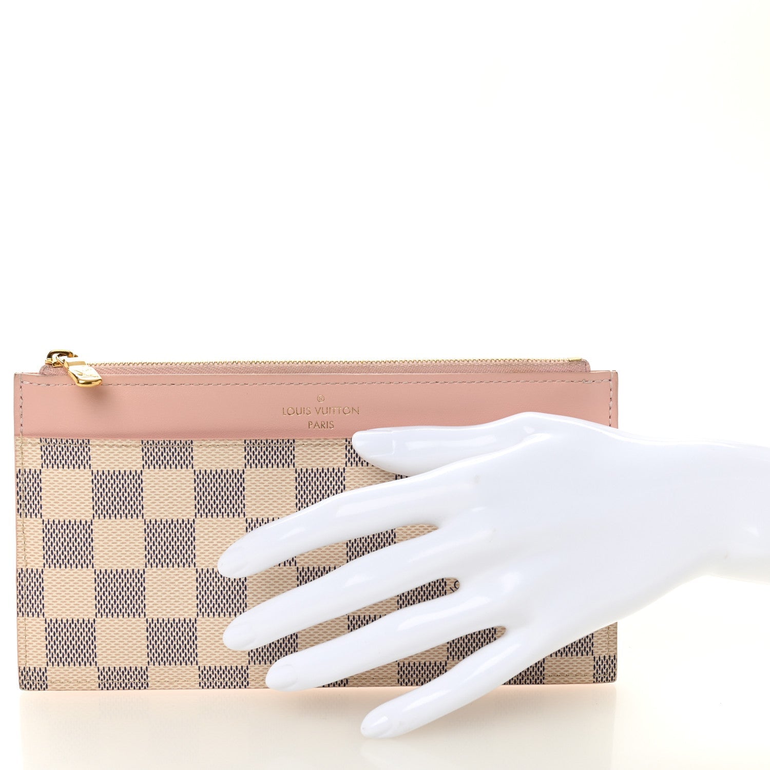 Louis Vuitton Damier Azur Slim Purse Rose Ballerine