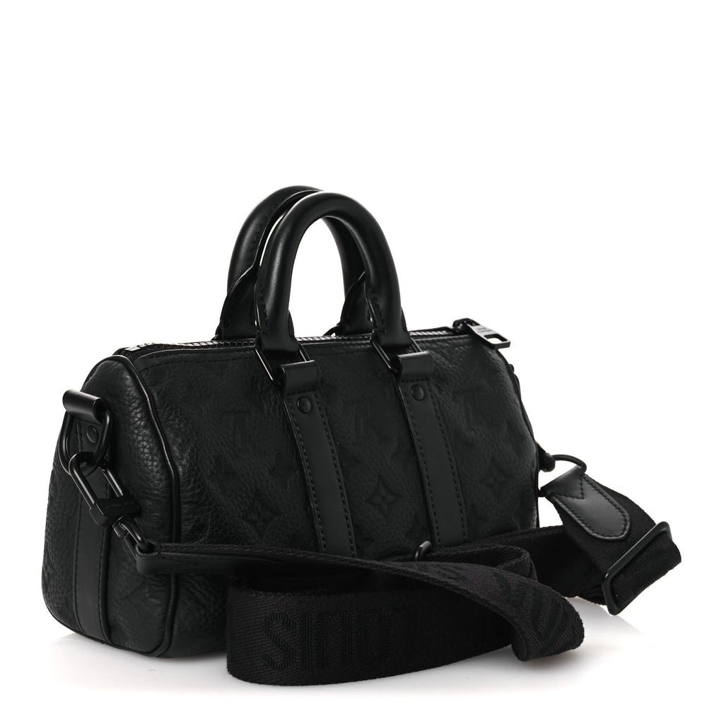 Louis Vuitton Monogram Taurillon Keepall Bandouliere 25 Black