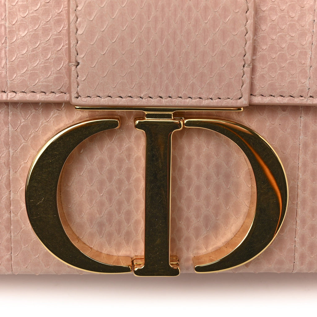 Christian Dior Snakeskin 30 Montaigne Box Bag Rose Clair