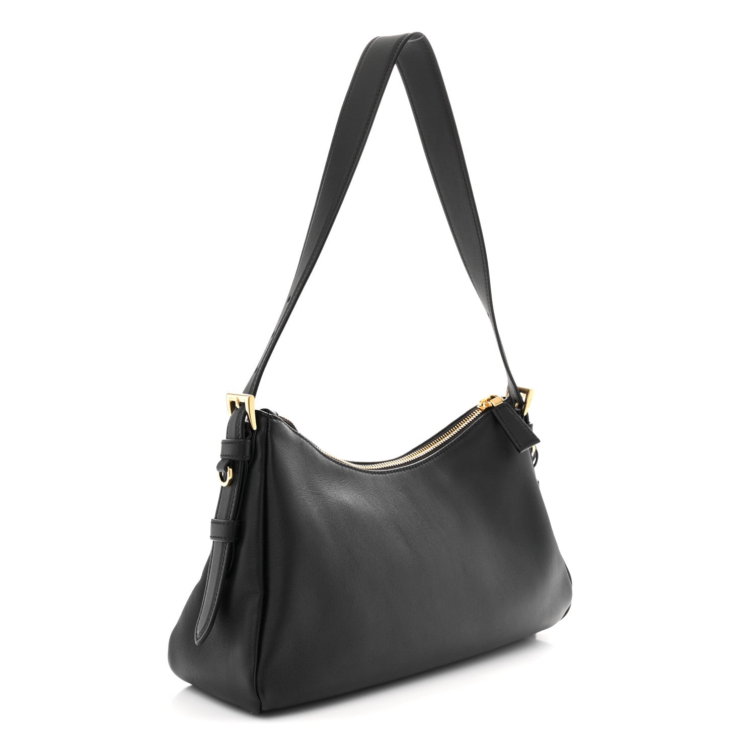 Prada Soft Calfskin Medium Aimee Shoulder Bag Black