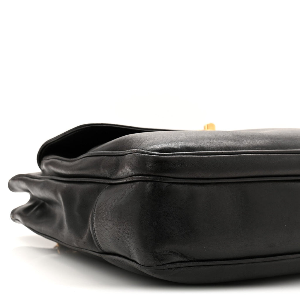 Chanel Lambskin CC Flap Shopping Tote Black