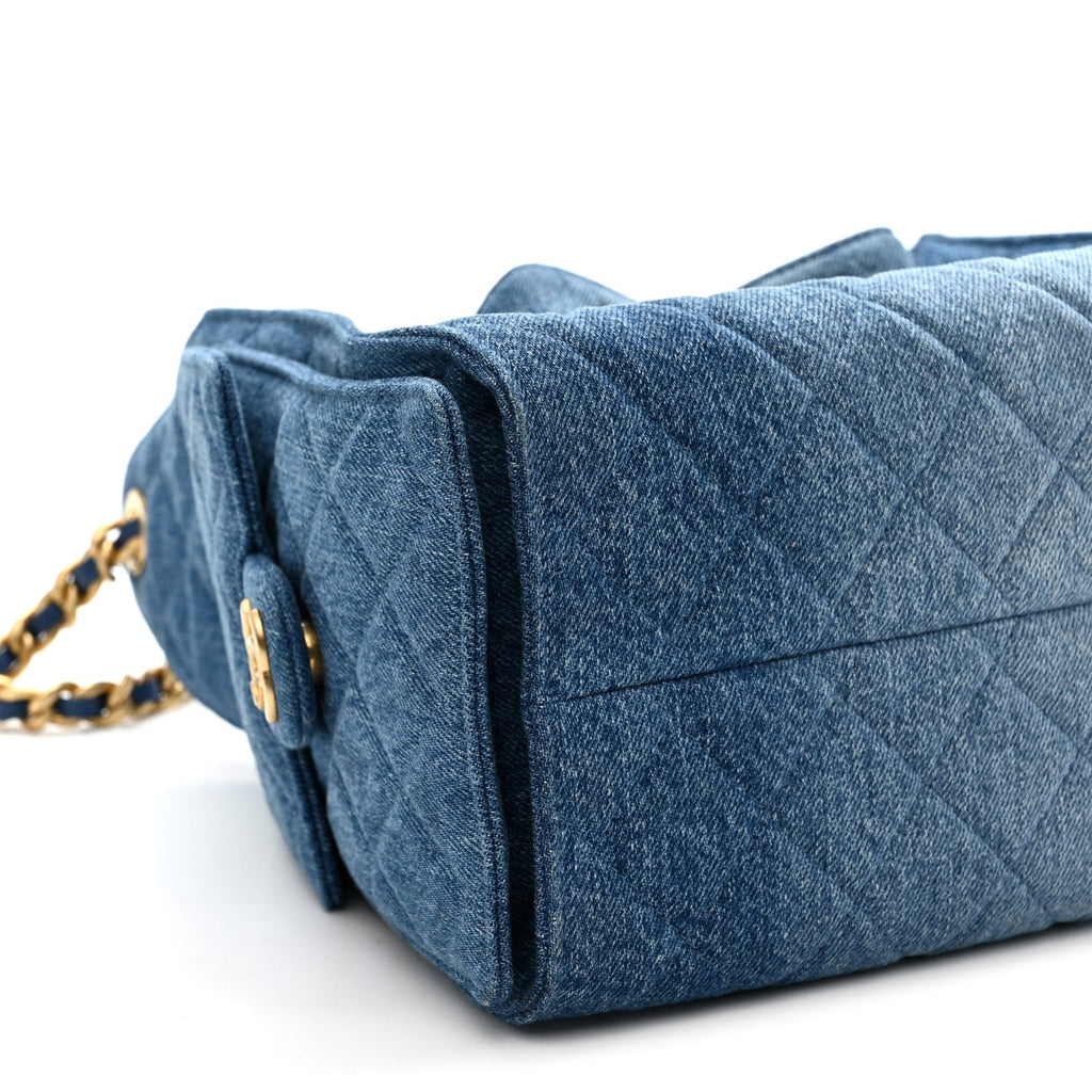 Chanel Washed Denim Quilted Small Chanel 25 Handbag Blue