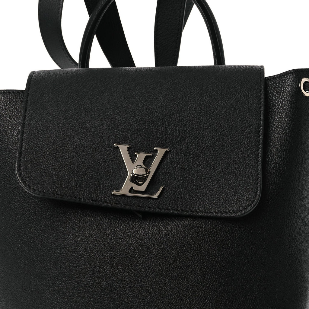 Louis Vuitton Calfskin Lockme Backpack Black