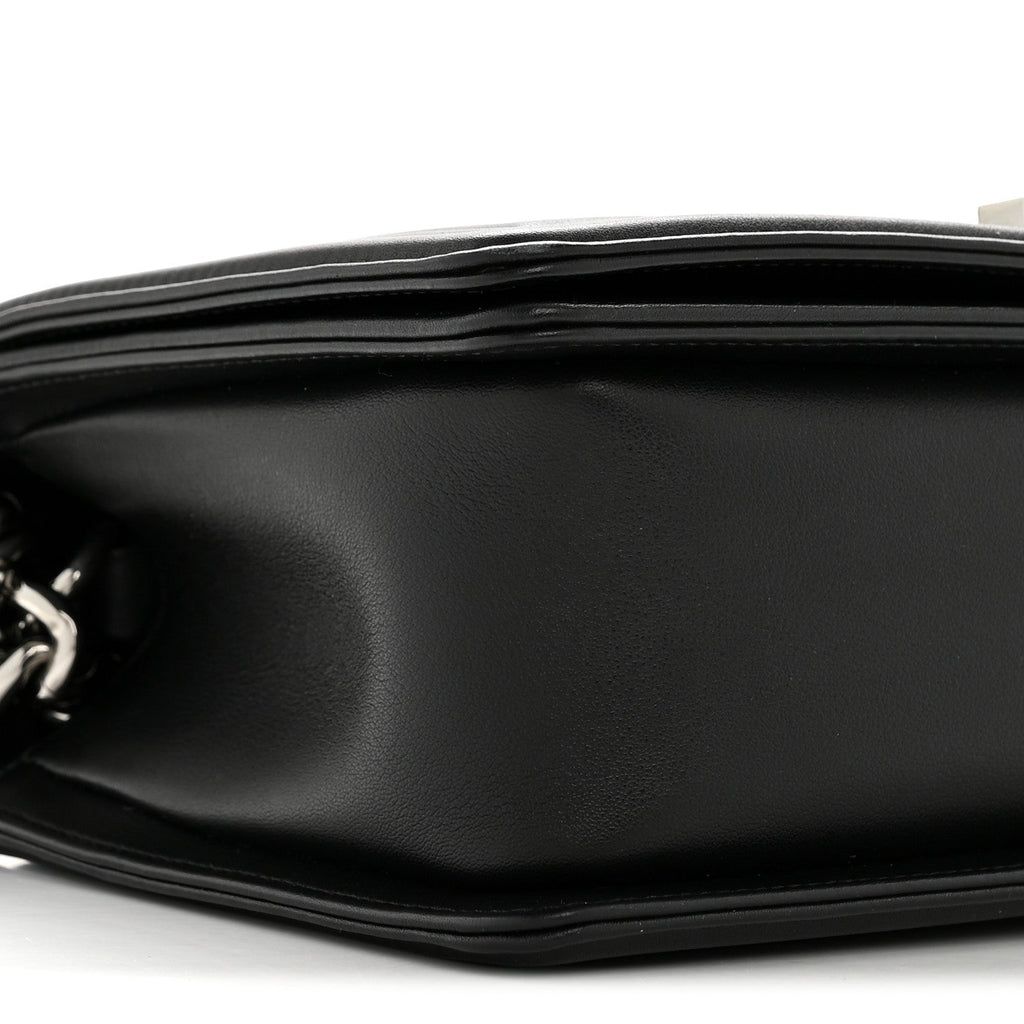 Chanel Lambskin Chevron Quilted Medium Boy Flap Black