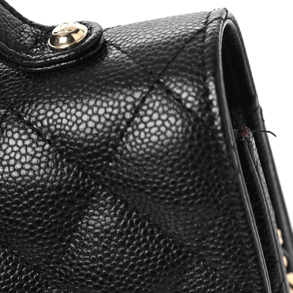 Chanel Caviar Quilted Business Affinity Clutch With Chain Black
