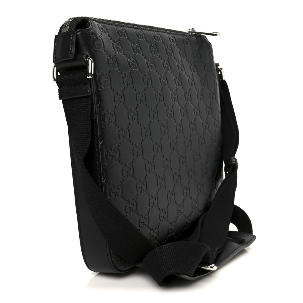 Gucci Guccissima Signature Small Messenger Bag Black
