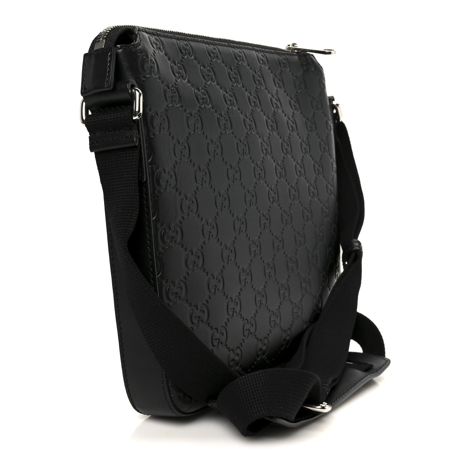 Gucci Guccissima Signature Small Messenger Bag Black