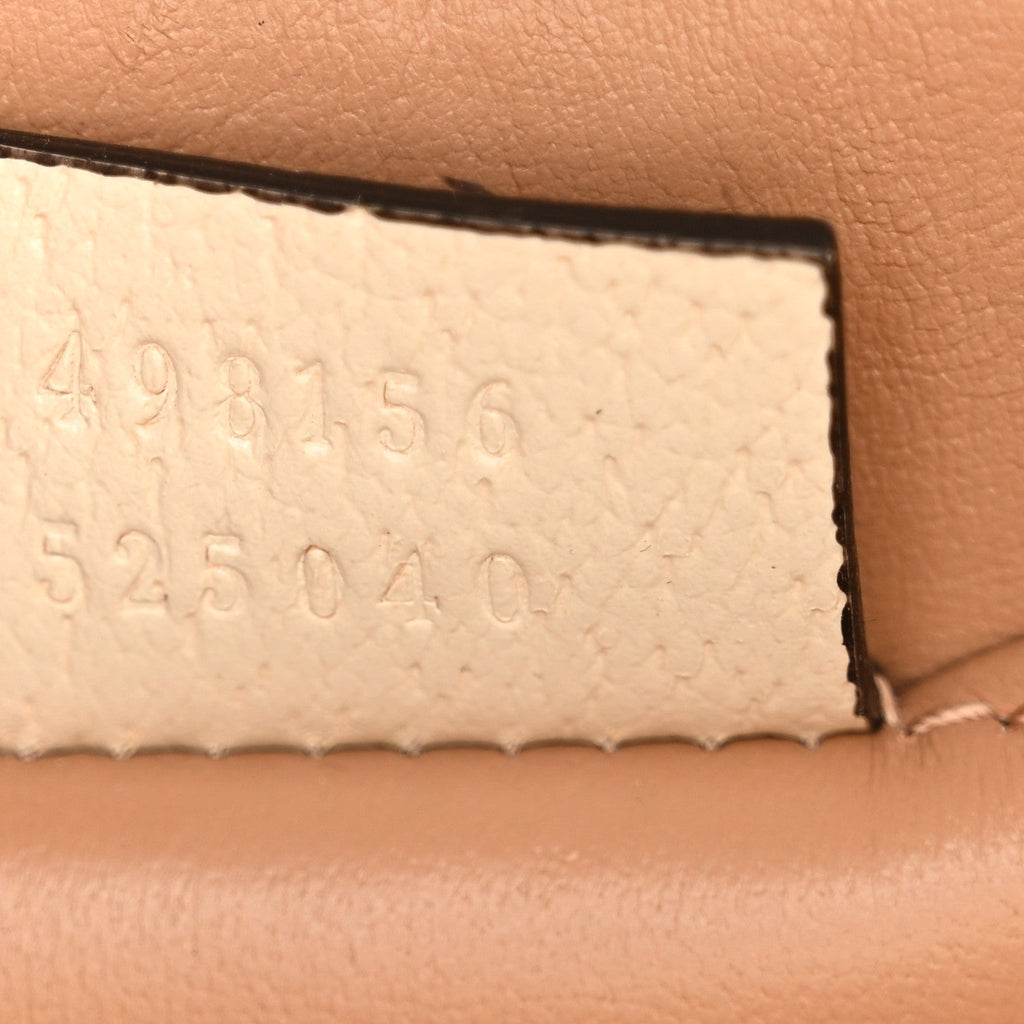 Gucci GG Supreme Monogram Berry Textured Dollar Calfskin Small Padlock Tote Beige Ebony Light Copper Mystic White