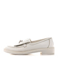 Chanel Shiny Lambskin Quilted CC Turnlock Loafers 40 White