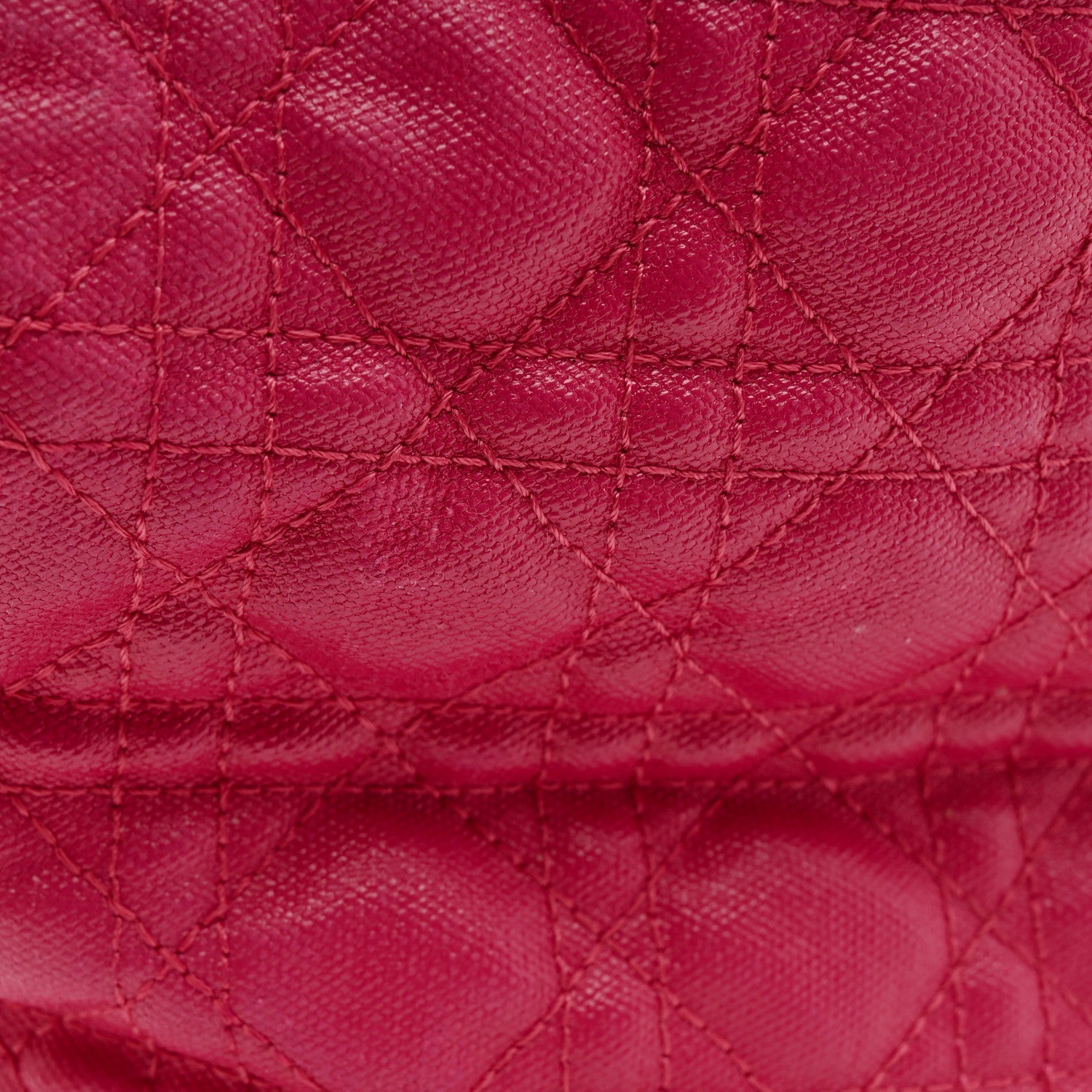 Christian Dior Coated Canvas Cannage Medium Panarea Tote Pink