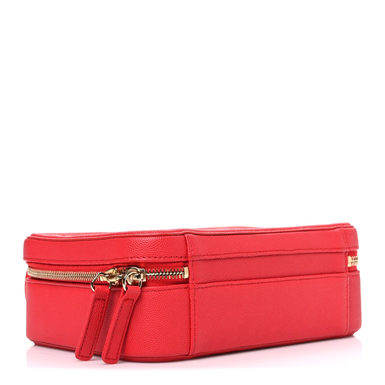 Chanel Caviar Quilted Medium CC Filigree Vanity Case Red