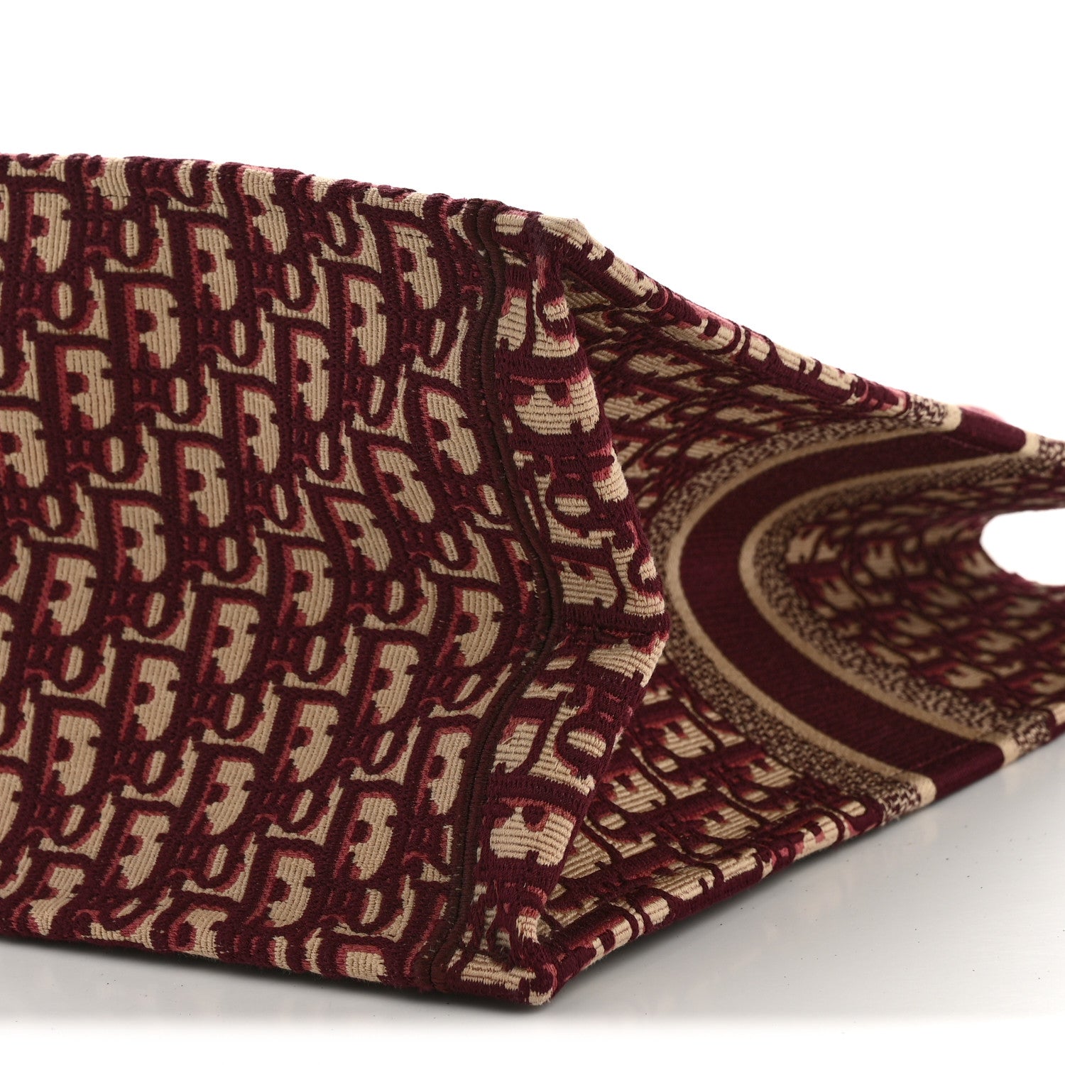 Christian Dior Oblique Large Book Tote Burgundy Multicolor