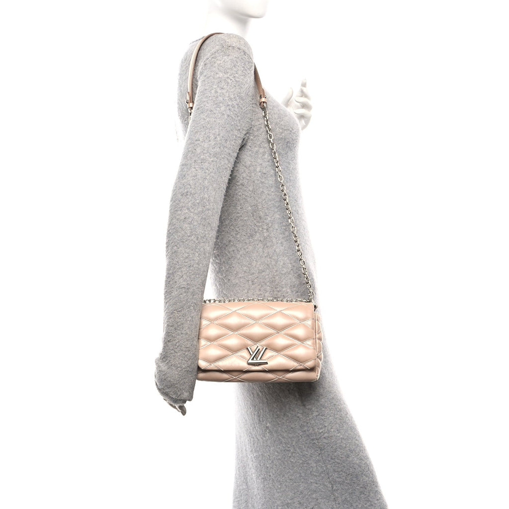 Louis Vuitton Lambskin Malletage GO-14 PM Champagne