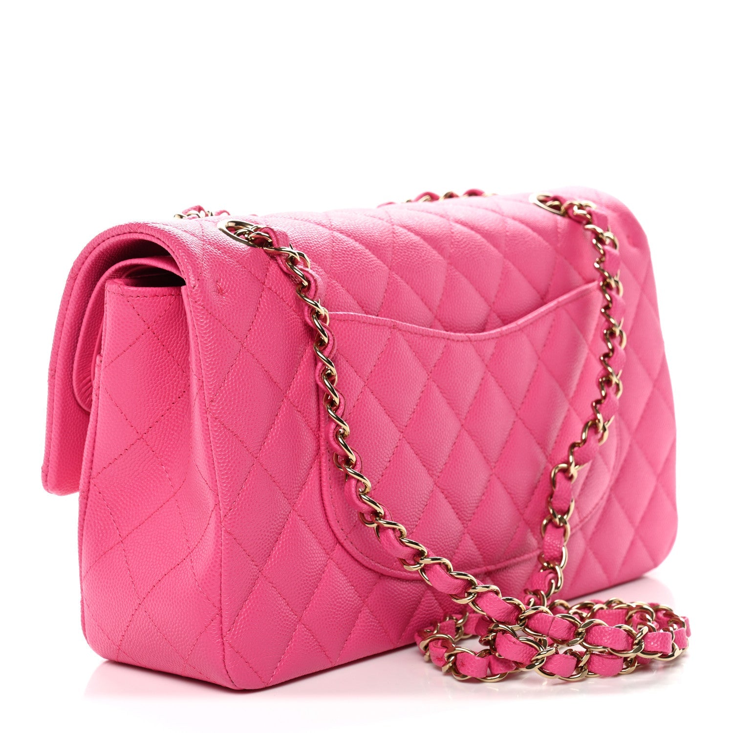 Chanel Caviar Quilted Medium Double Flap Dark Pink