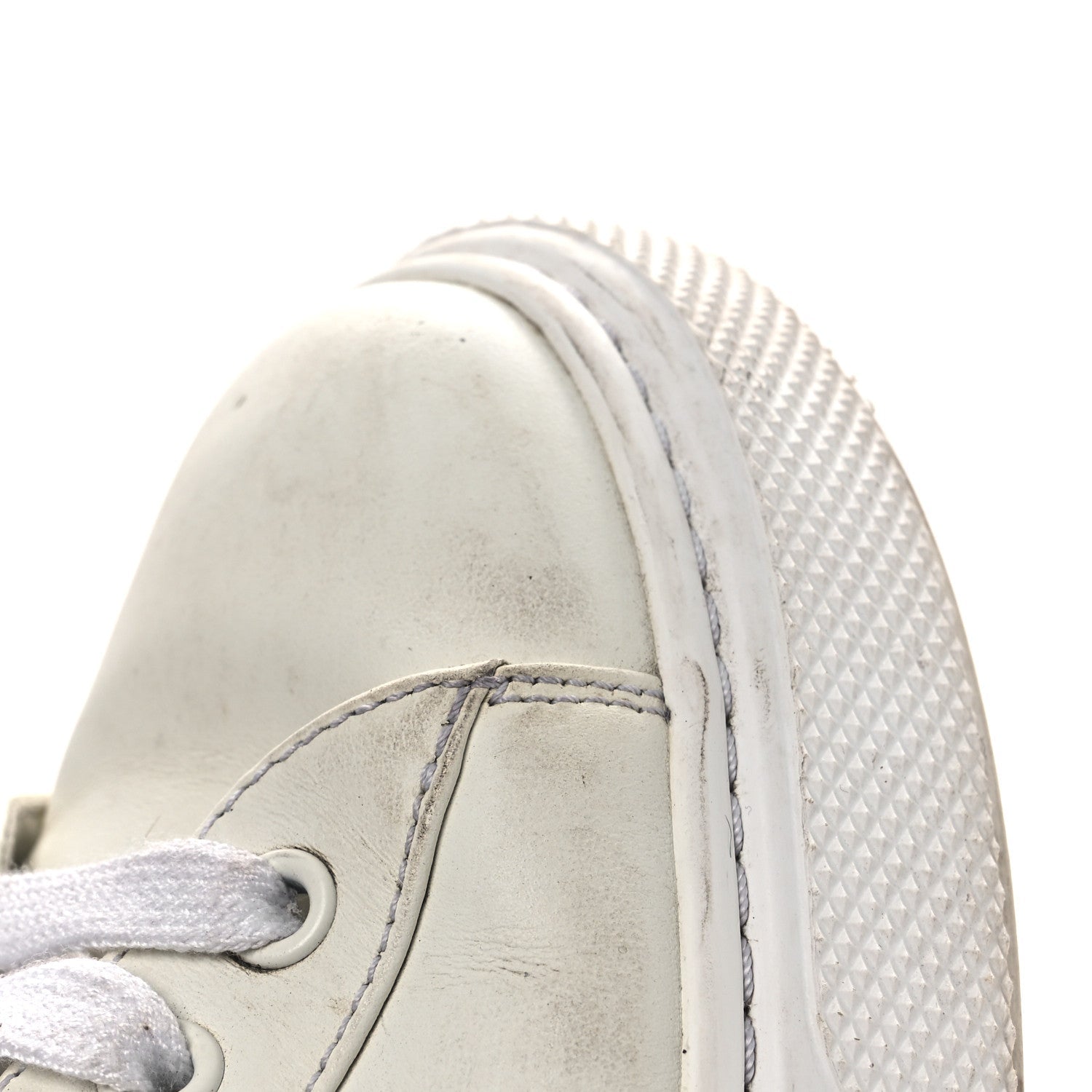 Prada Vitello Soft Logo 45mm Platform Sneakers 35.5 White Pink