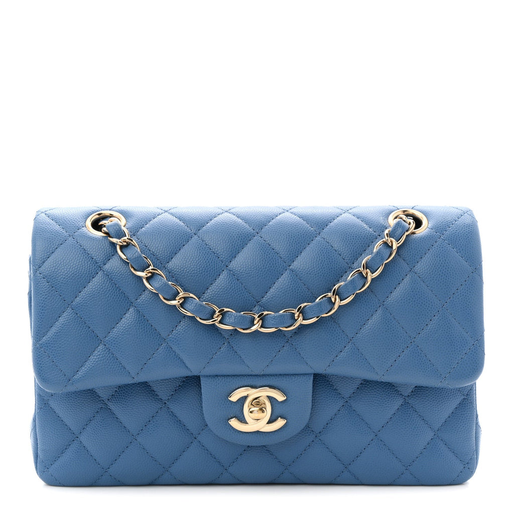 Chanel Caviar Quilted Small Double Flap Blue