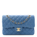 Chanel Caviar Quilted Small Double Flap Blue