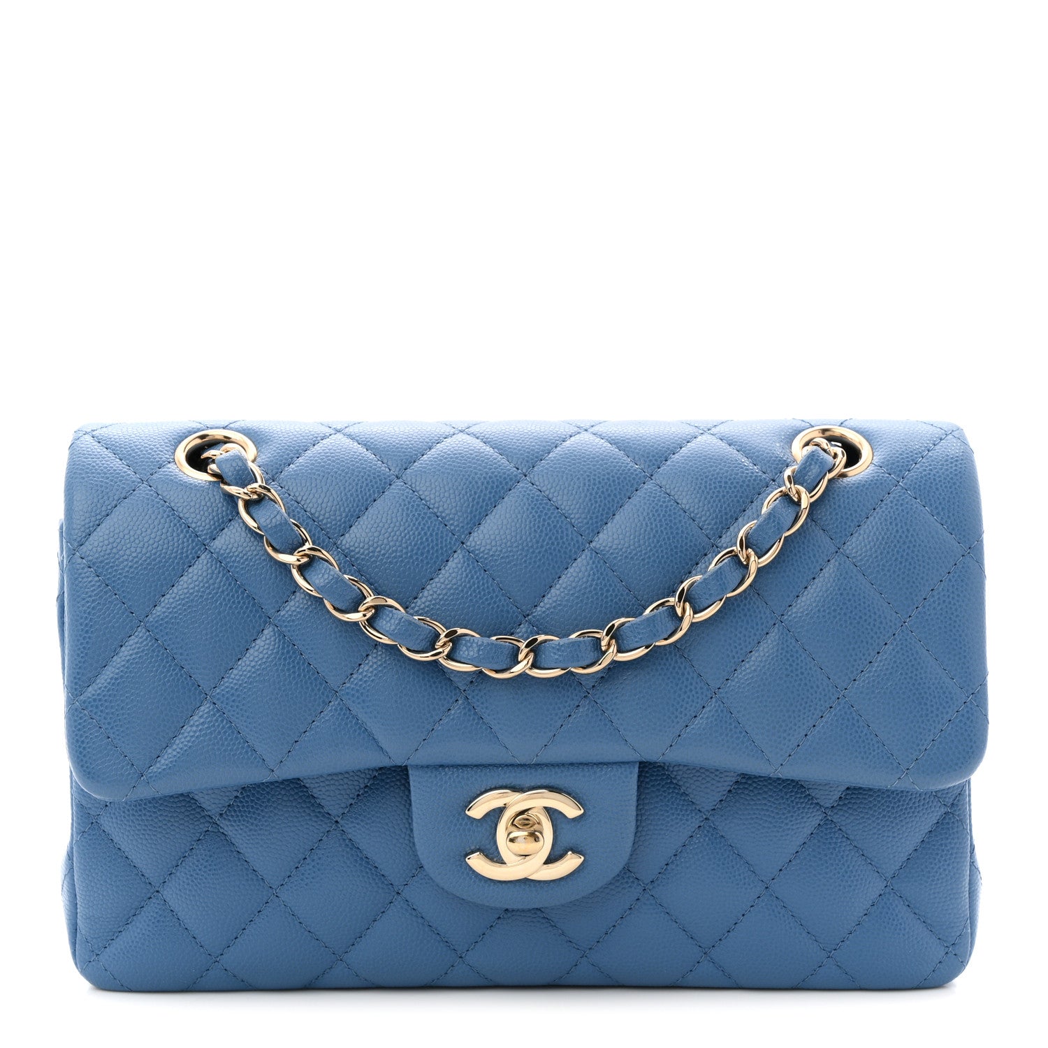 Chanel Caviar Quilted Small Double Flap Blue