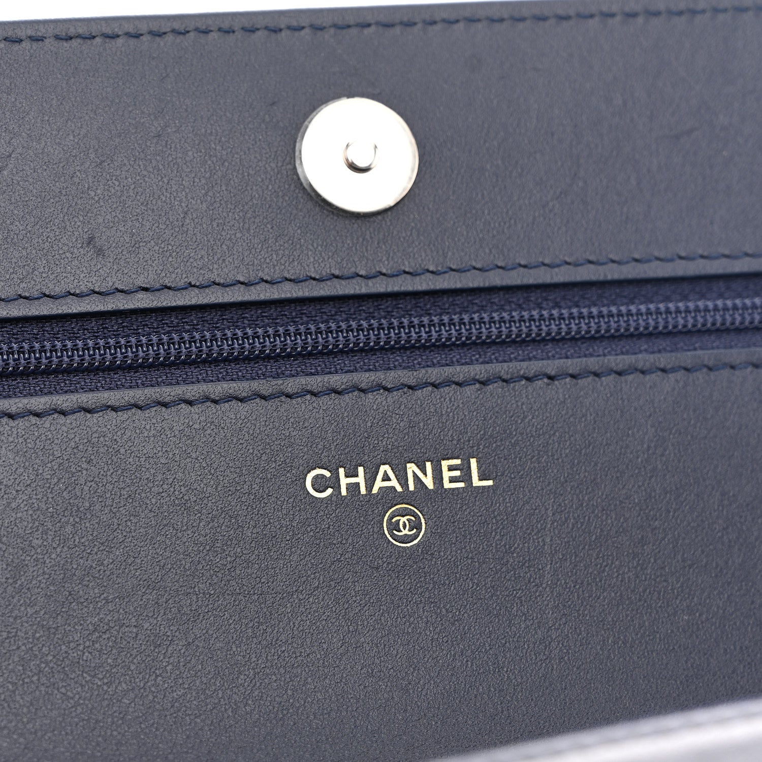 Chanel Denim Quilted Chanel 19 Wallet On Chain WOC Blue
