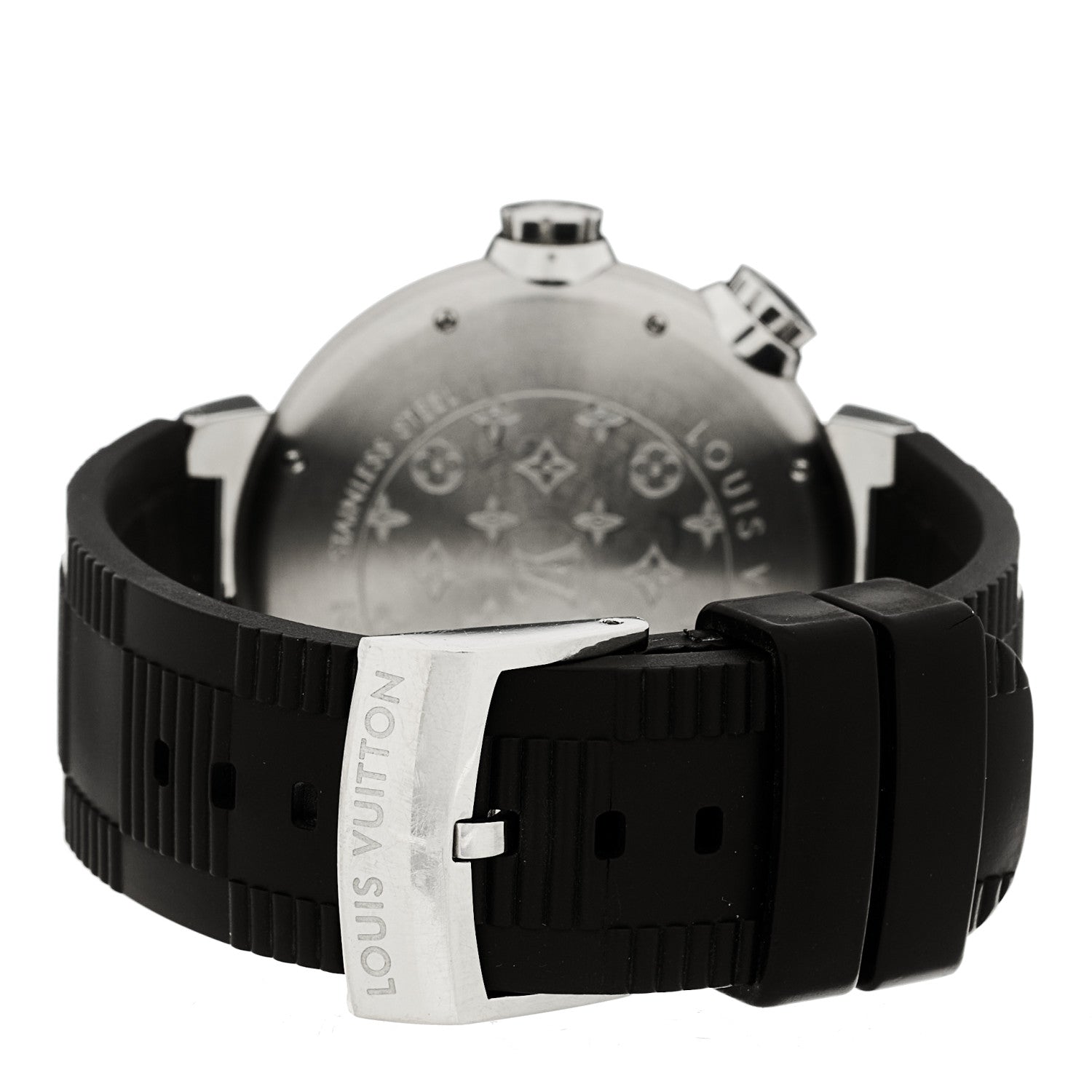 Louis Vuitton Stainless Steel Rubber 44mm Tambour Street Diver Automatic Watch Black