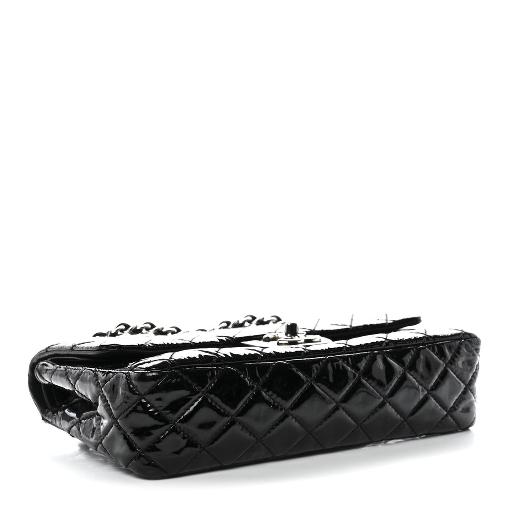 Chanel Patent Quilted Medium Double Flap Black