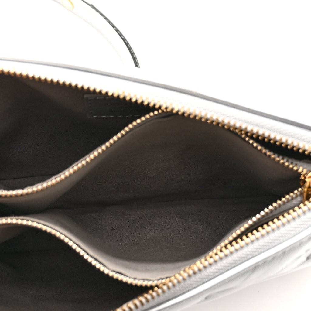 Louis Vuitton Metallic Lambskin Embossed Monogram Coussin BB Silver
