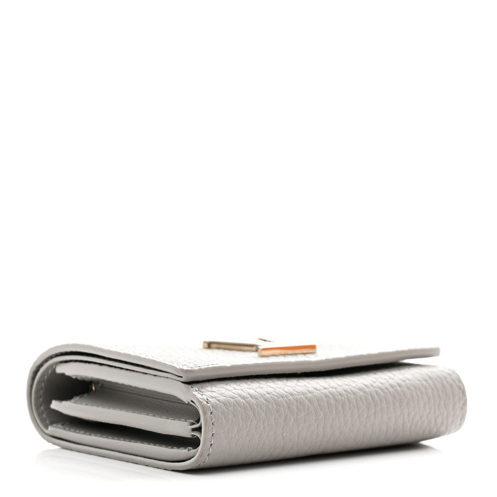 Louis Vuitton Taurillon Capucines Tiny Wallet Flint Grey