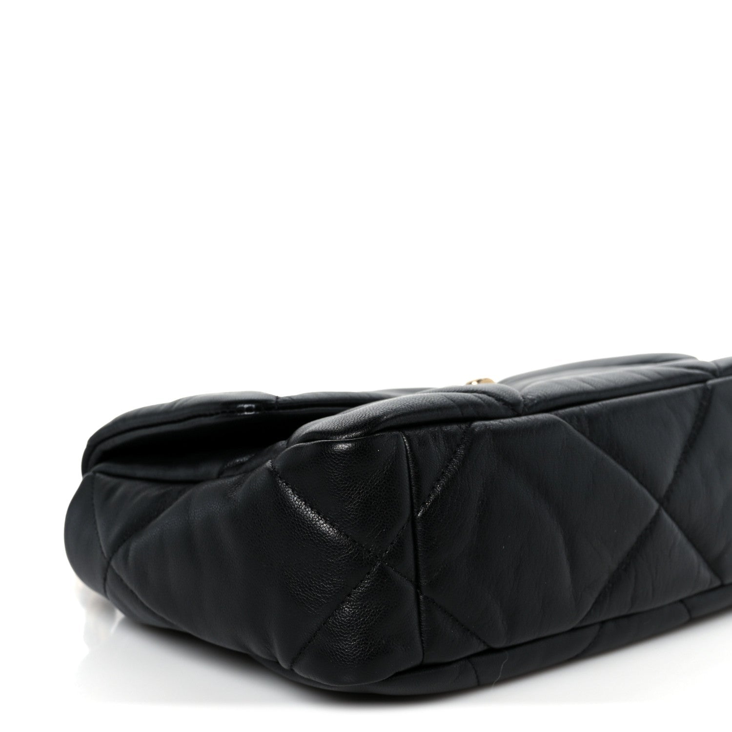 Chanel Shiny Goatskin Quilted Medium Chanel 19 Flap Black