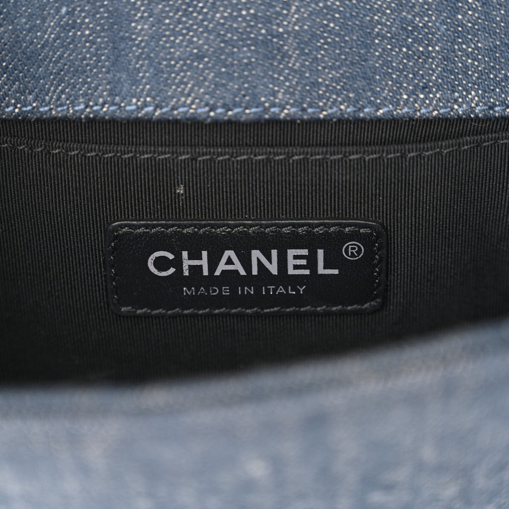 Chanel Denim Embossed Small Boy Flap Blue