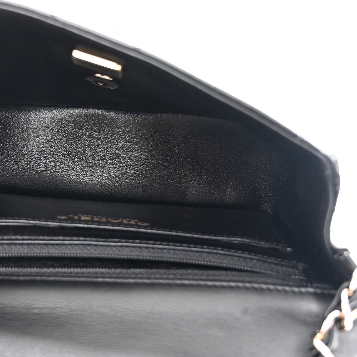 Chanel Lambskin Quilted Mini Rectangular Flap Black