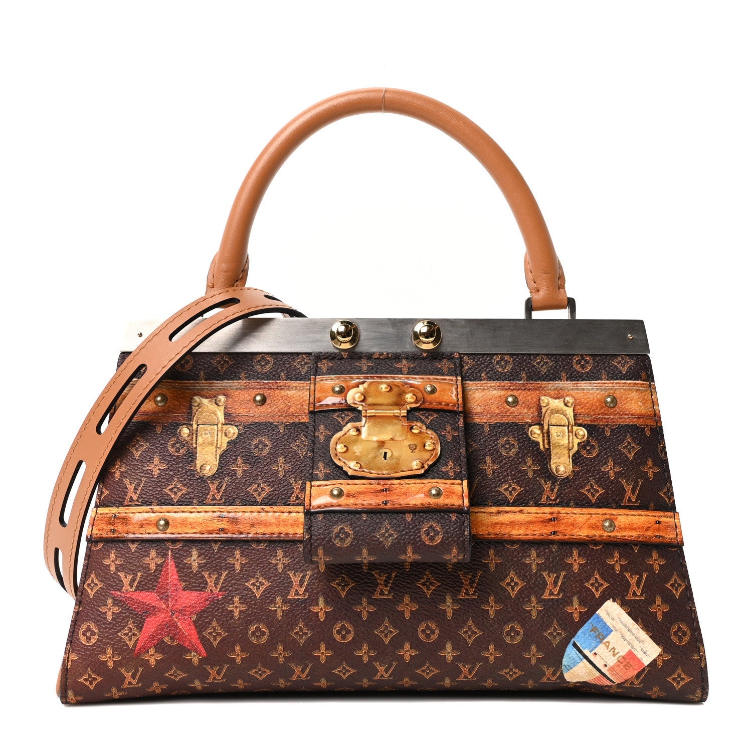 Louis Vuitton Calfskin Transformed Monogram Time Trunk Crown Frame Bag