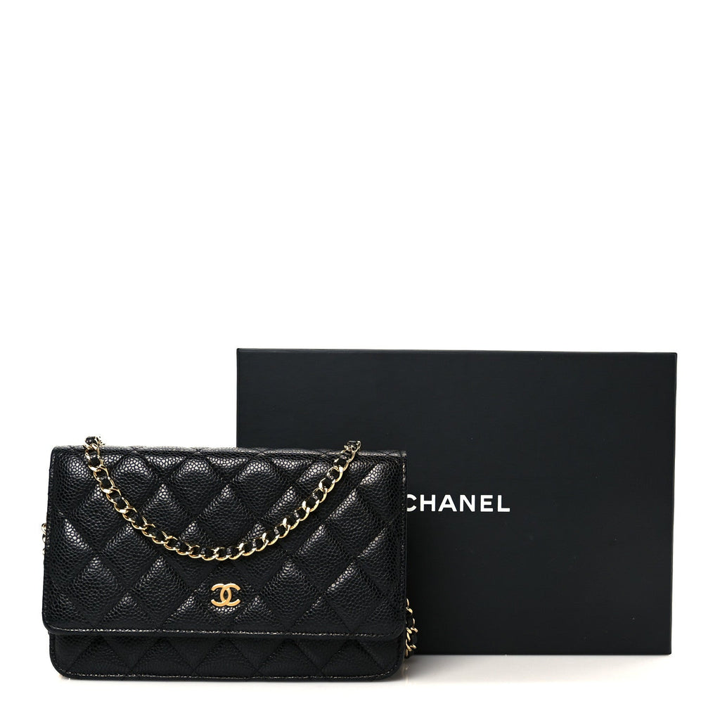 Chanel Caviar Quilted Wallet on Chain WOC Black