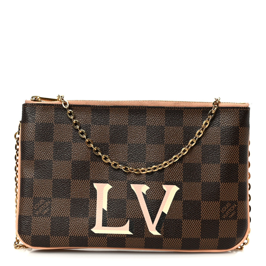 Louis Vuitton Damier Ebene Double Zip Pochette