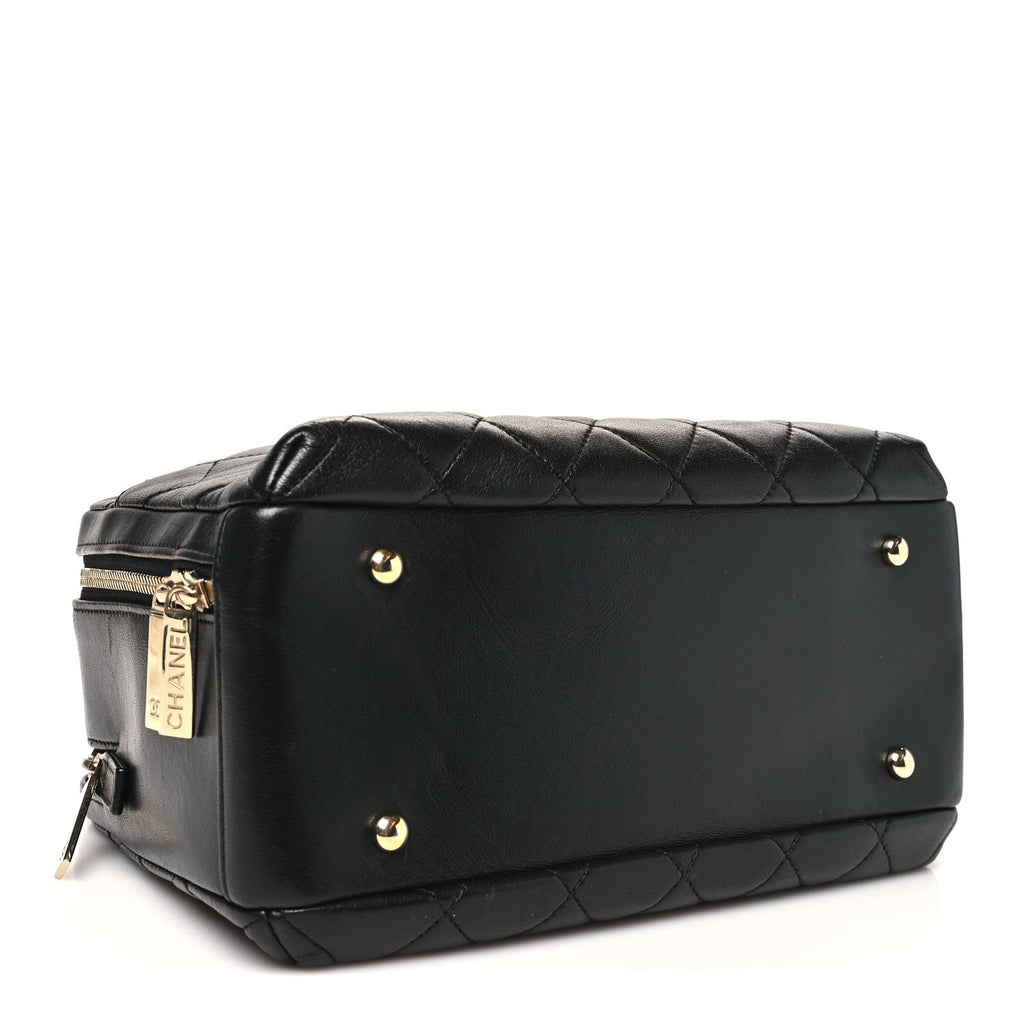 Chanel Lambskin Quilted Medium Trendy CC Bowling Bag Black