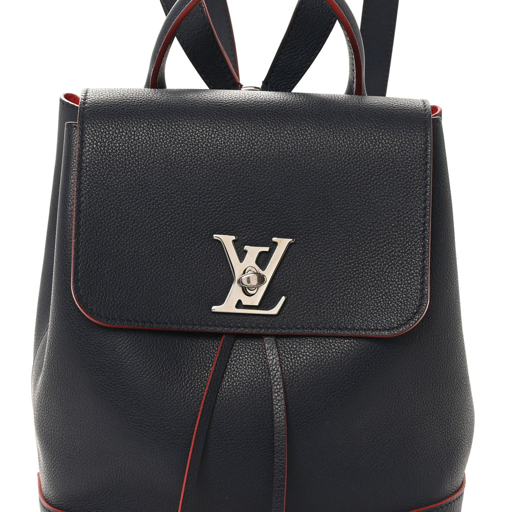 Louis Vuitton Soft Calfskin Lockme Backpack Marine Rouge