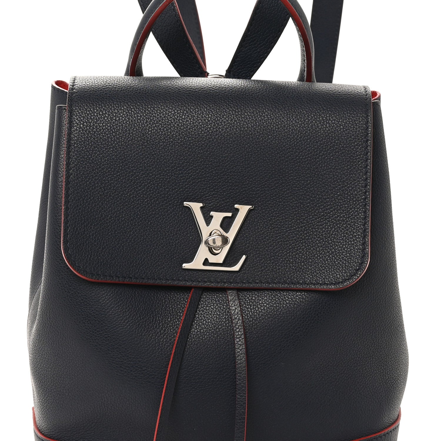Louis Vuitton Soft Calfskin Lockme Backpack Marine Rouge